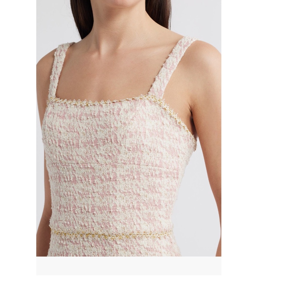 Stunning Black Halo Pink Gold Sheath Dress Spaghetti Strap Midi. - Picture 7 of 7
